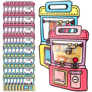 50Pcs Cartoon Goodie Bag Extra Large Cute Claw Machine Shape Back to School Snack Candy Seal Bag with Handle Reusable for Cookies Snack Candy 9.65x7.09"