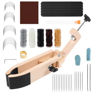 Table Desktop Horse Clamp Solid Easy to Install Stitching Leather Wood Clip Portable Adjustable Leather Craft Lacing Sewing Clamp Versatile Stitching Leather Wood Clip with Handle for Craft