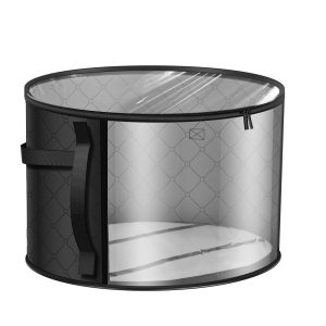 Hat Box with Clear Window Round Hat Storage Box Large Capacity Hat Organizer Box Foldable Cowboy Hat Box Portable Hat Carrier Case for Women Men Storage