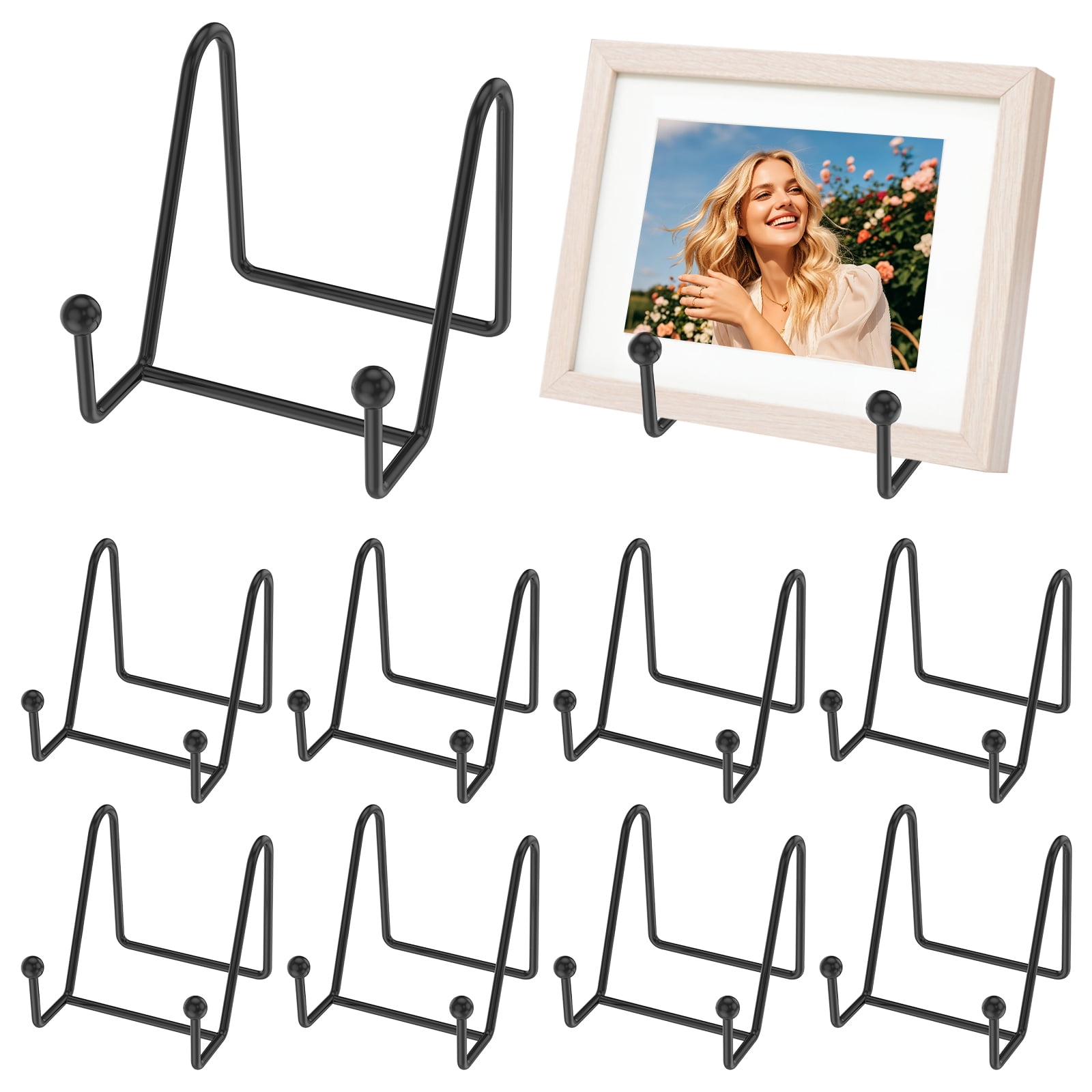 10Pcs Plate Holder 4 Inch Metal Easel Display Stand Decorative Tabletop Picture Stand Gold Iron Book Holder for Display Pictures Photo Frames Plates