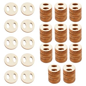 120Pcs Wood Pom Poms Buttons Removable Hat Pom Pom Holder Easy to Install Pom Pom Keepers Pom Pom Hat Fasteners Pom Poms Hat Buttons for Knit Beanies and Toques