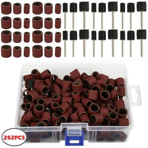 HOTBEST Sanding Drum Kit,104/252/307PCS Sandpaper Bands Sleeves Woodworking Craft Polishing Kit