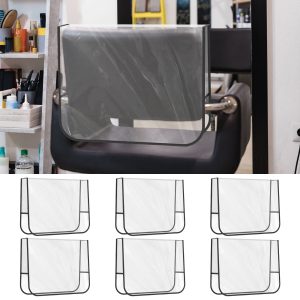 6Pcs Salon Chair Cover 20 x 15.4 x 4.7 Inch Transparent Square Hairdressing Chair Cover for Hair Salon Dressing Room