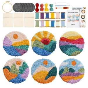 Punch Needle Kit Floral Design Punch Needle Embroidery Essential Supply DIY Felting Handcraft Beginner Friendly