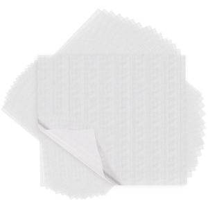 100Pcs Wash Away Embroidery Stabilizer PVA Water Soluble Embroidery Topping Film Stable Performance Water Soluble Stabilizer Precision Fit Embroidery Films Suitable for Shirts