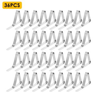 36PCS Tablecloth Clips Set Stainless Steel Table Cloth Cover Clamps Heavy Duty Outdoor Tablecloth Fixing for Restaurant Picnics Banquet Weddings Graduation Party (Sliver)