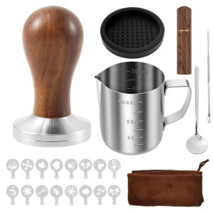 51mm Stainless Steel Coffee Tamper Stirrer Set With Detachable Wood Handle Easy Cleaning Espresso Accessories Kit for Espresso Coffee Machines