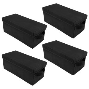 2/3/4Pcs DVD Storage Box Nonwoven Fabric CD Organizer Case with Lid Dustproof Disc Holder Box Foldable DVD Holder Organizer DVD Holder Case CD Storage Container for DVD Disc