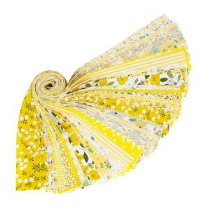 2Pack Cotton Quilting Fabric Breathable Sewing Fabric Fine Patchwork Pre Cut Strip Floral Print Cloth Quilt Strip for DIY Craft