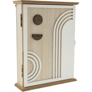 Wood Key Cabinet for Hanging Keys Wall Mount Wood Key Box Holder With Inner Hooks Back Hook Hanging Wood Wall Key Box for Home Office Entrance Hallway