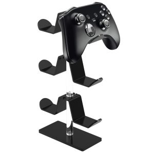 3 Tier Controller Holder Universal Tiered Headphone Stand Acrylic Gaming Controller Display Stand Adjustable Angle Headset Hanger Controller Desk Organizer for Controller Headphone