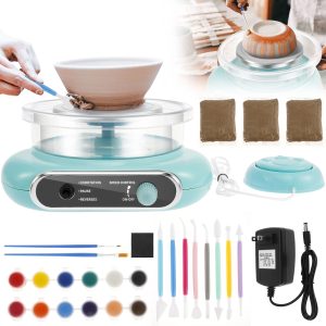 Kids Pottery Wheel Kit Complete Mini Pottery Wheel Kit Adjustable Speed Pottery Wheel Craft Kit Practical Electric Pottery Wheel Kit for Adults Kids Beginners