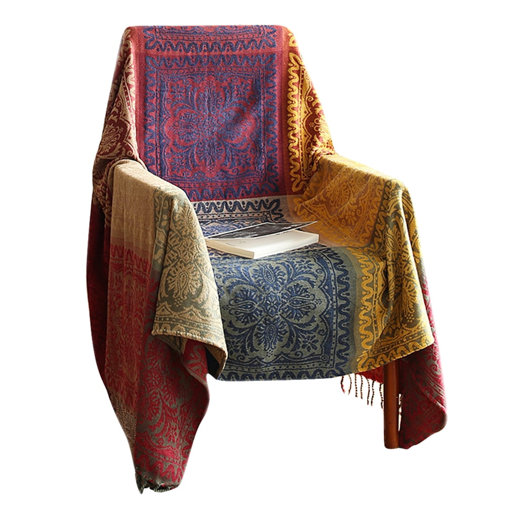 BUTORY Sofa Cotton Blanket Boho Chair Cover Bed Sofa Soft Chair Cover Soft Cotton Tapestry Office Home Decoration