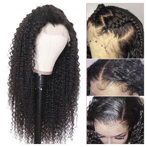 BUTORY Peruvian Curly Human Hair Wig Adjustable Elasticity Wig Wigs for Women Curly Wigs Natural Appearance 52-58 cm Head Circumference