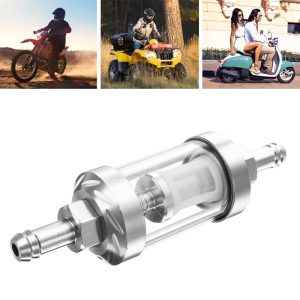 BUTORY General Gasoline Large Inline Fuel Filter Motorcycle Parts Transparent Glass Inline Fuel Filter Suitable for 8mm Pipeline