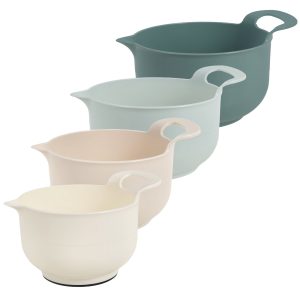 4 Pcs Plastic Mixing Bowl Set Reusable Plastic Nesting Mixing Bowl Multifunctional Nesting Container for Kitchen Cooking Baking