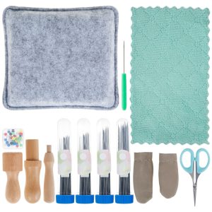 113Pcs Needle Felting Tool Kit DIY Wool Felt Needling Tool Kit Needle Felt Starter Kit DIY Needle Felting Supplies Complete Needle Felting Kit with Wool Felt Pad for Beginners