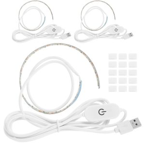 3Pcs Sewing Machine Light Strip With Touch Dimmer Cold White Adhesive LED Sewing Strip Light Waterproof High Brightness Cabinet Light Strip for Sewing Studio Workshop