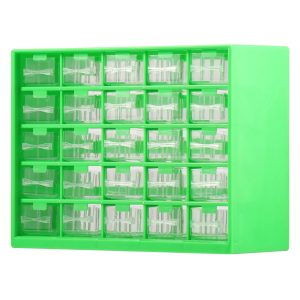 Plastic 25 Grids Hardware Storage Organizer Visible Drawer Parts Cabinet Effortless Cleaning Multi Layers Parts Storage Cabinet for Hardware Crafts Nuts Bolts Tool
