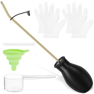 Powder Duster Easy to Use Powder Dispenser Multipurpose Powder Applicator Dispenser Stable Handheld Bulb Duster Folding Bulb Duster Sprayer Insects Duster for Agricultural Supplies
