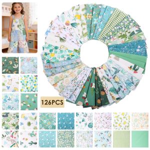 126 Pcs Assorted Charm Pack for Quilting Cotton Fabric Square 5 x 5 Inch Precut Quilted Fabric Floral Patchwork for Sewing DIY Craft