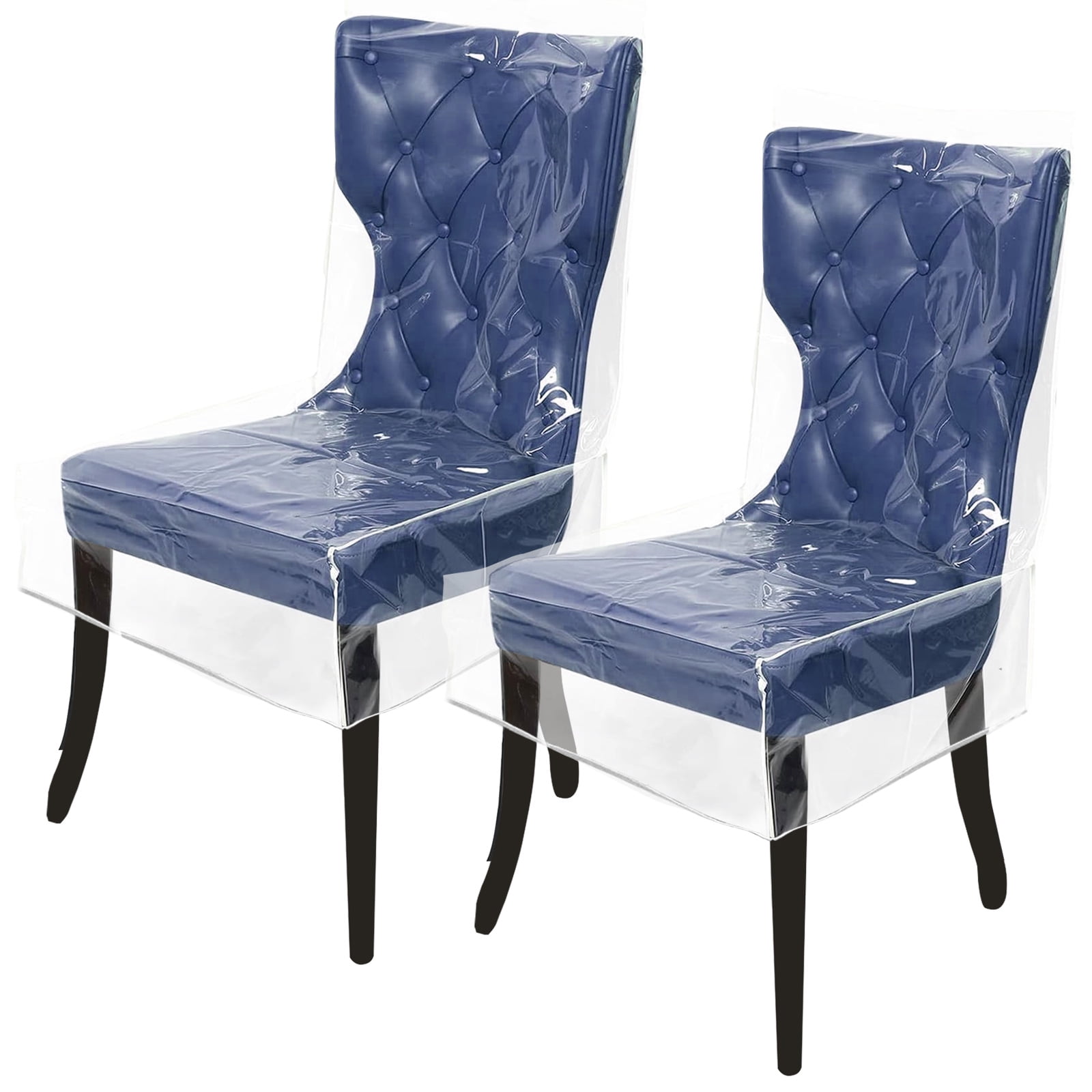 2 Pcs Reusable Plastic Chair Cover Waterproof Dining Room Chair Cover Clear Thick Seat Protector for Restaurant Living Room Bedroom Kitchen