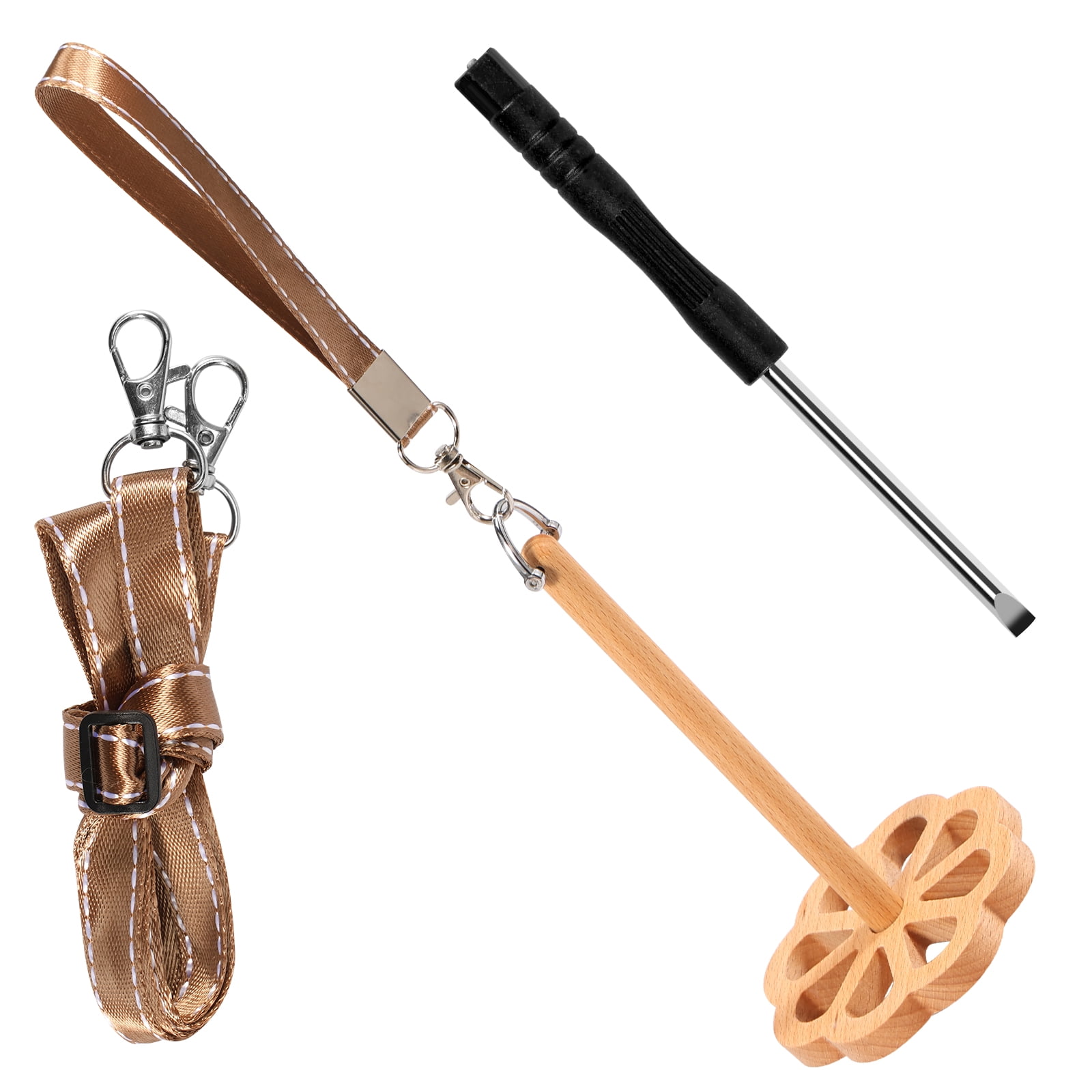 Wrist Yarn Holder with Crossbody Strap and Wide Wrist Strap Wood Wrist Yarn Ball Holder Portable Yarn Minder Lightweight Yarn Spinner for Crocheting Knitting