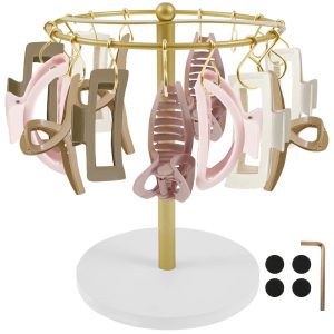 Claw Clip Organizer Metal Hair Clip Holder Stand Space Saving Hair Accessories Display Stand Large Capacity for Bedroom Bathroom Women Girls