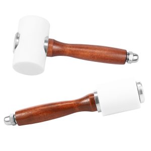 2Pcs Leather Carving Hammer Wood Handle Leathercraft Mallet Straight T Shape Leather Working Mallet Precision Leather Carving Hammer Uniform Force Leather Hammer Suitable for DIY