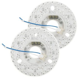 2Pcs Ceiling Fan Led Light Replacement Kit 120V 18W Easy Install Round Ceiling Fan Light Kit with 3 Color Temperature for Home Garage Office