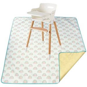 BUTORY Baby Dining Chair Mat Anti Slip Splash High Chair Mat Waterproof High Chair Floor Protector Pad Reusable High Chair Mat Portable Floor Anti-Splash Mat for High Chair Home 43x43inch