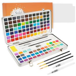 Watercolor Paint Set 128 Colors Washable Watercolor Paint Set with Brushes Palette Portable Travel Water Color Art Kit Multifunction Watercolor Set for Beginners Artists Adult