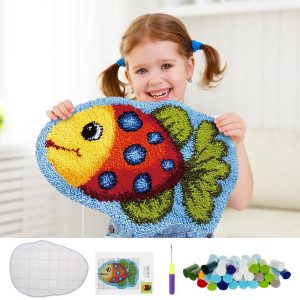 Latch Hook Kit for Adults Kids Cute Cartoon Animal Theme Latch Hook Rug Kits DIY Rug Making Kit Multipurpose DIY Latch Hook Kit for Decoration and Present 50x36cm