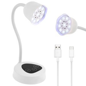 Gel Nail Lamp With 360?? Adjustable Hose Arm Intelligent Sensor Fast Curing DIY Nail Tip Lamp for Home Salon on the Go