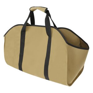 Waxed Canvas Firewood Log Carrier Heavy Duty Firewood Holder for Firepit Outdoor Camping, BBQ, Sturdy Large Wood Carrier for Fire Wood, Fireplace Log Carrier Tote Bag, Wood Stove Accessories