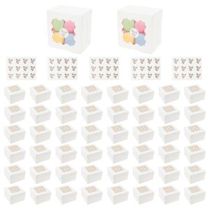 Small Cookies Boxes Kit Beautiful Elegant Dessert Cakes Pack Bulk Set Versatile Mini Bakery Boxes with Clear Window for Party