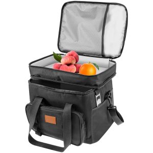 23L Large Cooler Bag for Car and Work Double Layer Large Capacity Camping Thermal Bag for Family Outdoor Activities