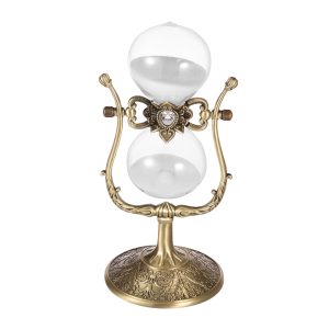 Vintage 30 Minute Hourglass Sand Timer Metal Frame Decorative 30 Minute Sand Timer for Home Desk Office Decoration Bronze