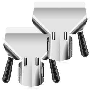 2Pcs French Fry Popcorn Scoop with Handle Stainless Steel Popcorn Scooper Efficient French Fry Scoop Dishwasher Safe Popcorn Scoop Kit for Chips Fried Snacks