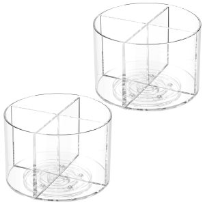Drinks Packet Organizer Clear Flavor Packet Holder Versatile Lazy Susan Rotating Storage Fit Divided Drinks Mix Rotating Holder Easy to Use Water Packet Organizer for Counter Top