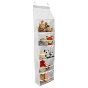 Hanging Yarn Storage Organizer with 6 Zipper Closure Compartments Large Capacity Knitting Storage Holder Multifunctional Space Saving for Home Use