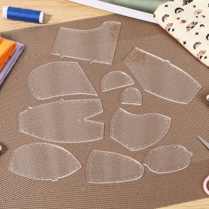 10Pcs Memory Bear Template Ruler Set 10/12/15 Inch Acrylic Memory Bear Pattern Template Bear Sewing Template Bear Quilting Template Ruler with Instruction for Sewing