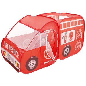 Fire Truck Play Tent with Storage Bag Foldable Pop Up Play Tent Portable Kids Play Tent Vehicle Shape Kids Pop Up Tent Breathable Pop Up Playhouse for Indoor Outdoor