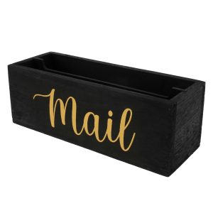 Mail Organizer Solid Tung Wood Mail Holder with 2 Slots Decorative Mail Basket for Countertop Multifunctional Letter Holder for Home Office Entryway Living Room