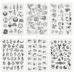 6 Sheets Creative Water Soluble Embroidery Paper Easy to Use Water Soluble Embroidery Pattern for Hand Sewing Lover Beginner