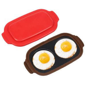 Microwave Egg Fryer Compact Microwave Egg Cooker Poacher Nonstick Omelette Maker Dishwasher Safe for Breakfast Kitchen Dorm