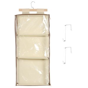 Hanging Yarn Storage Organizer 3 Compartments Hanging Yarn Storage Large Capacity Over the Door Yarn Organizer Clear Behind Door Organizer Practical Knitting Storage Organizer for Home