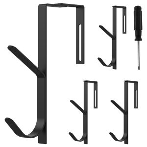 4 Pcs Cubicle Hooks Sturdy Metal Cubicle Wall Hooks Adjustable Cubicle Hangers with Screwdriver Space Saving Cubicle Fabric Hooks for Hanging Clothes Hats Towels