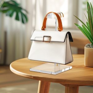 OKYMOTOR Acrylic Purse Display Hanger- Adjustable Height Handbag Holder Rack Boutique & Store Display for Handbags Wallets & Accessories