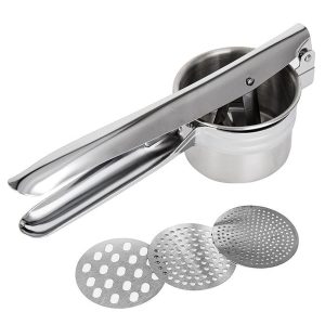 Willstar Stainless Steel Potato Ricer, Ergonomic Masher with 3 Discs, Multi-Function Kitchen Tool